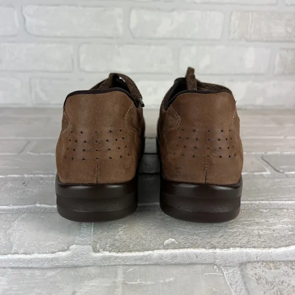 SAS Walk Easy Sneaker Shoes Womens 7.5 N Chocolate Brown Leather Comfort Lace Up - Image 3