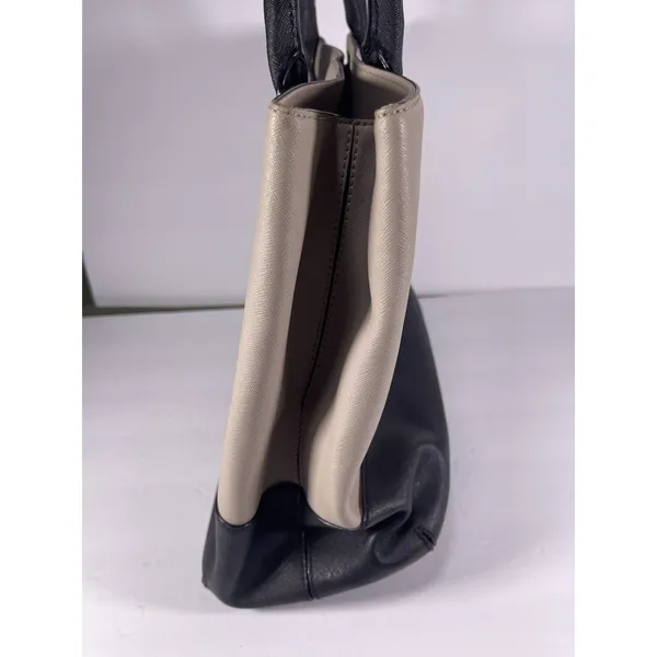 Kate Spade New York Beige/Black Colorblock Tote Zip Center, Pockets Gold - Image 3