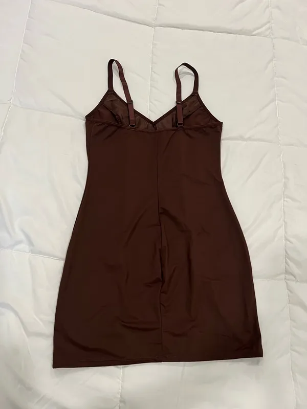 Women's Brown Bodycon Slip Dress - Image 6