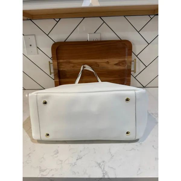 Coach City Saffiano White Leather Large East/West Tote gold hardware minimalist - Image 10