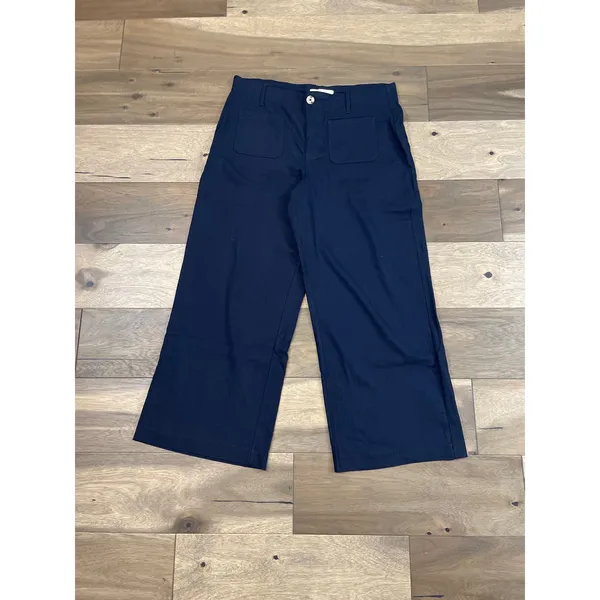Haver + Blair Pants Size L Navy Wide Leg Tailored Flat Front Pocket Trousers - Image 2
