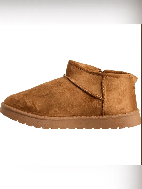 ASPEN Mini Side-Zip Faux Shearling Boots 7 Chestnut $49 Retail NEW - Image 6