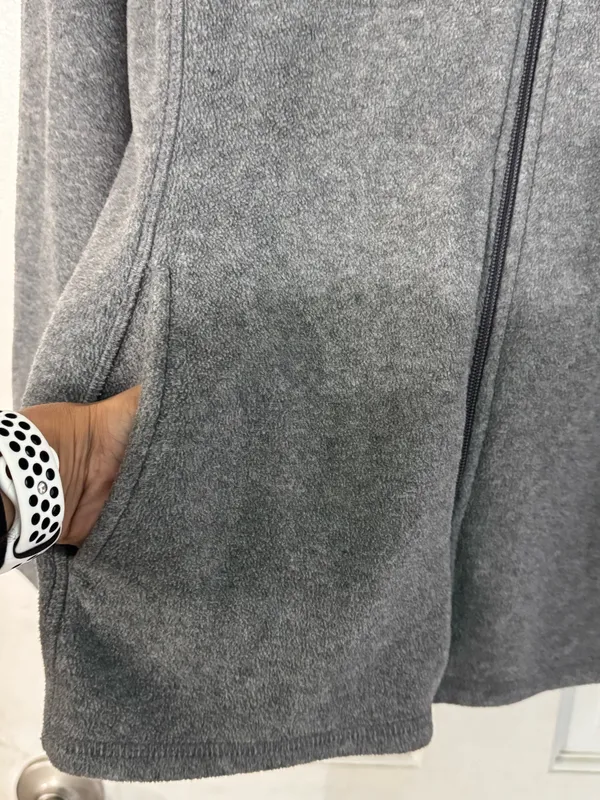 Old Navy Heather Grey Zip-Up Jacket XL - Image 7