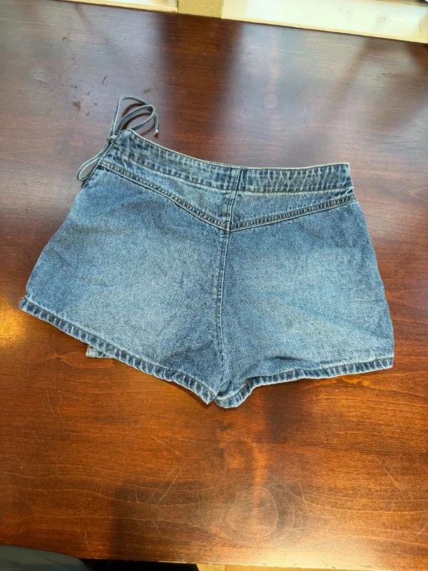 Tillys RSQ Denim Skort Side Tie Mini Size 25 Wrap Front - Image 7