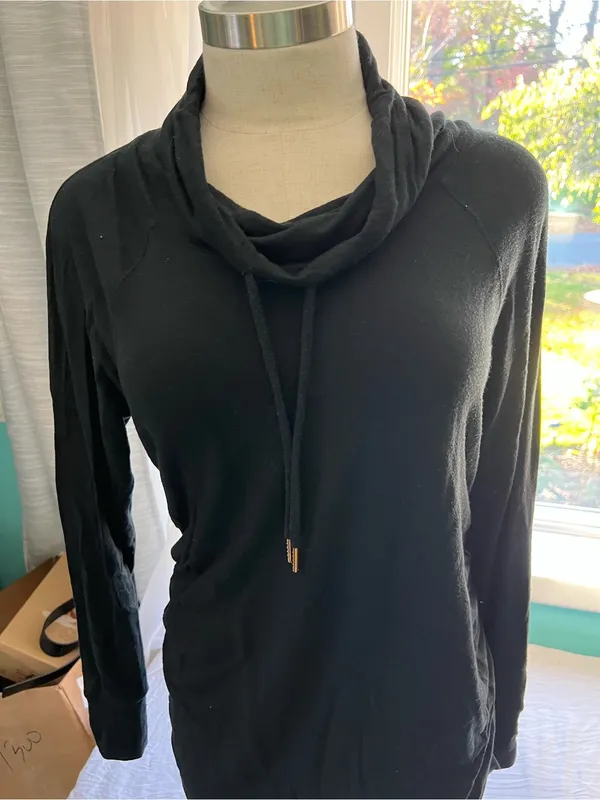 Isabel Maternity by Ingrid & Isabel Black Cowl Neck Maternity Sweater - Image 2