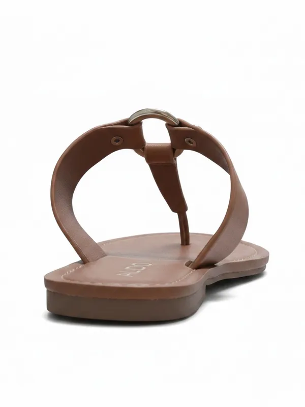 Aldo Tan Thong Sandals W/ Gold Accents - Image 7