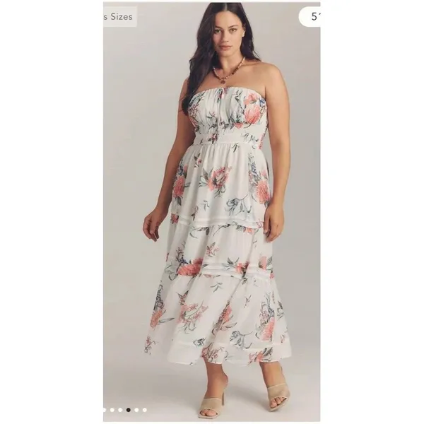 Anthropologie The Somerset strapless dress Ivory Petite XXS Prom Wedding Cottage - Image 4