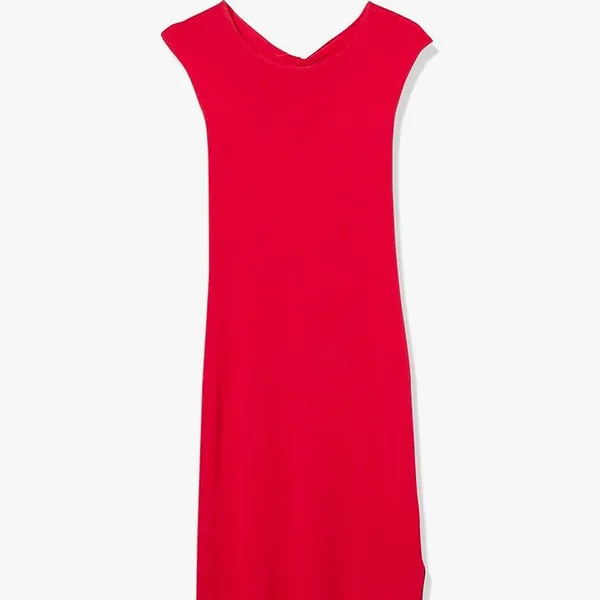 NWT red Laila Power Shoulder Twist-Back Midi Sweater Dress by The Drop 12 Women’ - Image 3