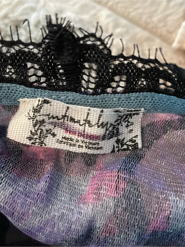 Free People Womens Velvet Burnout Mini Dress Medium Purple Floral Lace Y2K Fairy - Image 4