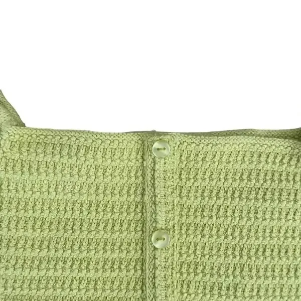 Zara Lime Green Crochet Off Shoulders Cropped Tank Top SZ S #1138 - Image 2
