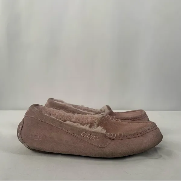 Ugg Ansley Suede Sherpa‎ Lined Slipper in Pink Size 8 - Image 6