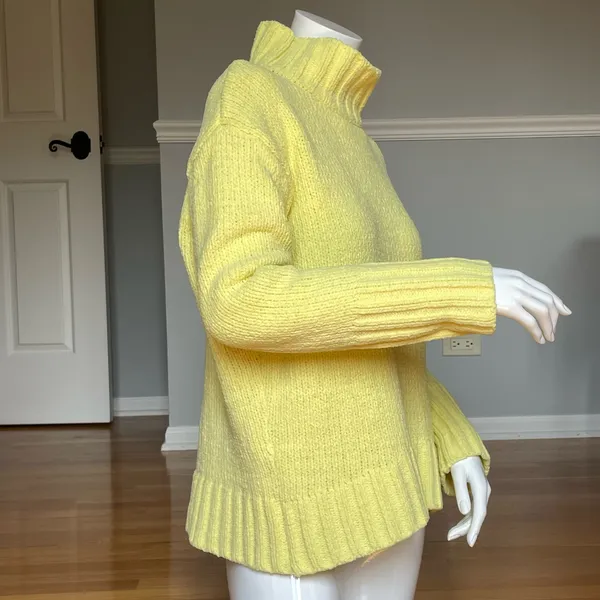 Women’s Philosophy Republic Clothing Yellow Turtleneck Sweater Ribbed Knit Size S - Image 2