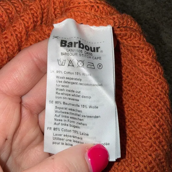 Barbour Stitch Cape Sweater Women Size 8 Orange Excellent Turtleneck Wool Blend - Image 5