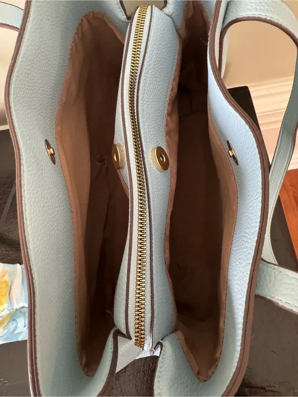Nanette Lepore Kassandra Triple Section Shoulder Bag with Scarf Ice Blue NWT - Image 7
