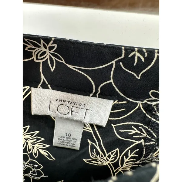 Ann Taylor Loft Womens Black Floral‎ Skirt Beaded Skirt Women Sz 10 Dark Fairy Dainty Y2K - Image 2