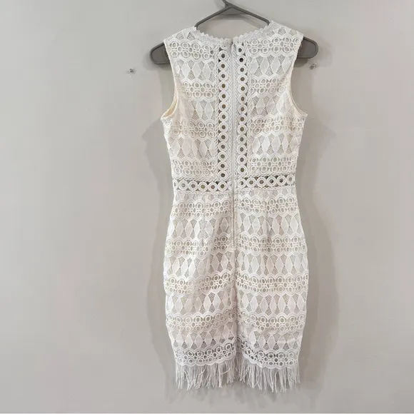 Lulus‎ Kenna White Crochet Lace Sleeveless Bodycon Dress MEDIUM - Image 7