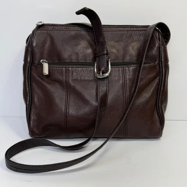 Y2K Wilsons Leather Crossbody Bag Womens Medium Brown Classic 90s Off Duty Vtg - Image 8