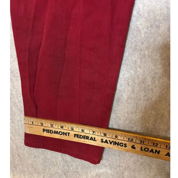 Lauren Jeans Co Ralph Lauren 14W Red Burgundy Straight Leg Stretch Jeans - Image 5
