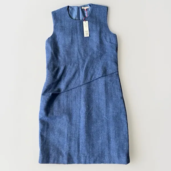 FRANCES VALENTINE Callista Wool-Blend Dress Blue NWT Large Chic - Image 6