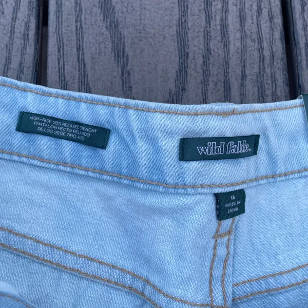 NWT Wild fable High-Rise 90s Relaxed Straight Jeans Size 16/30” inseam ripped - Image 6