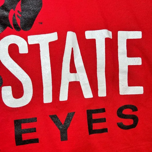 Vintage Ohio State Buckeyes Crop Top Graphic T-Shirt Single Stitch Brutus USA - Image 5