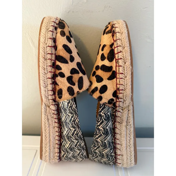 Soft Surroundings Leopard boho Espadrille Flats Tan Black Red whimsi resort y 9M - Image 4