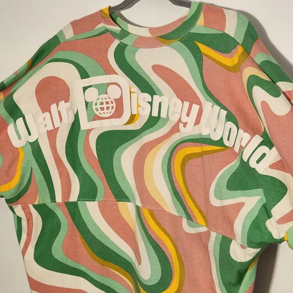 Disney Green and Pink Print Walt Disney World Oversized Jersey Tee Size XL - Image 6