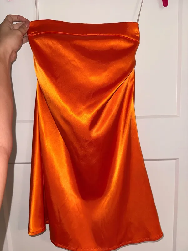 Princess Polly Phillipa orange satin strapless mini Dress - Image 2