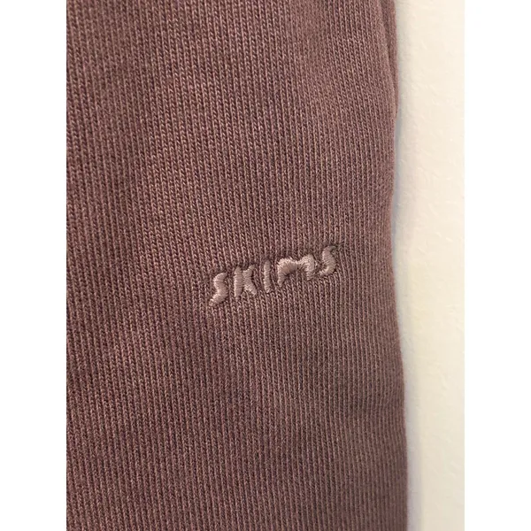 SKIMS Espresso Boyfriend Fleece Baggy Wide Leg Sweatpants Size Small NWT - Image 8