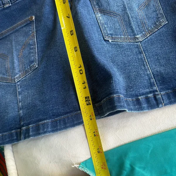 90s micro‎ mini denim skirt with pockets size 11/12 - Image 7