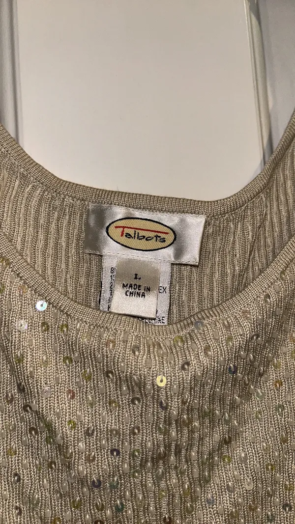 Talbots Gold Sequin Top - Image 2