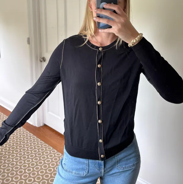 ZARA Black and Gold Cardigan - Image 3