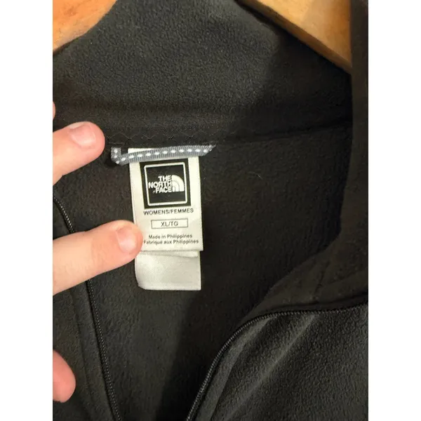 The North Face Fleece Pullover Womens XL Black TKA 100 Quarter Zip Jacket - Image 3