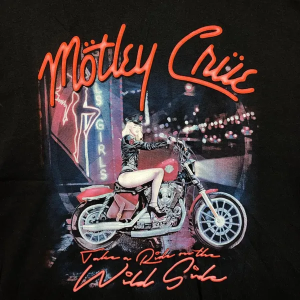 Motley Crue Take a Ride on the Wild Side Heavy Metal Tee L - Image 2