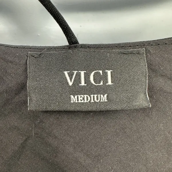 VICI | Medium | Black Satin Groupie Studded Embellished Strappy Tank Camisole - Image 5