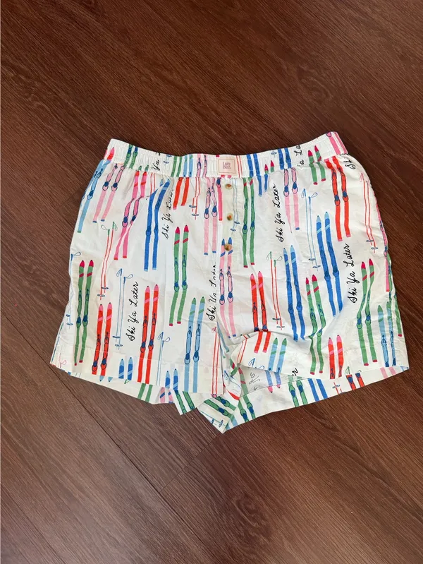 Lyre Bird Anthropologie Ski Ya Later Printed Boxer Shorts - Image 2