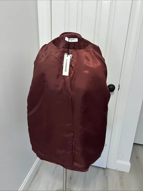 Commense Crushed Velvet Blazer Plum Size M - Image 8