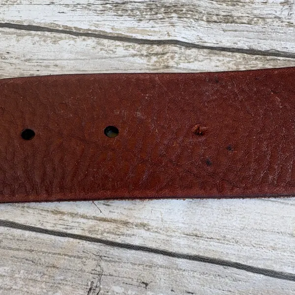 VTG Fossil Leather Belt‎ Brown Sz M Rhinestone Embellished Cowgirl Western y2K - Image 3
