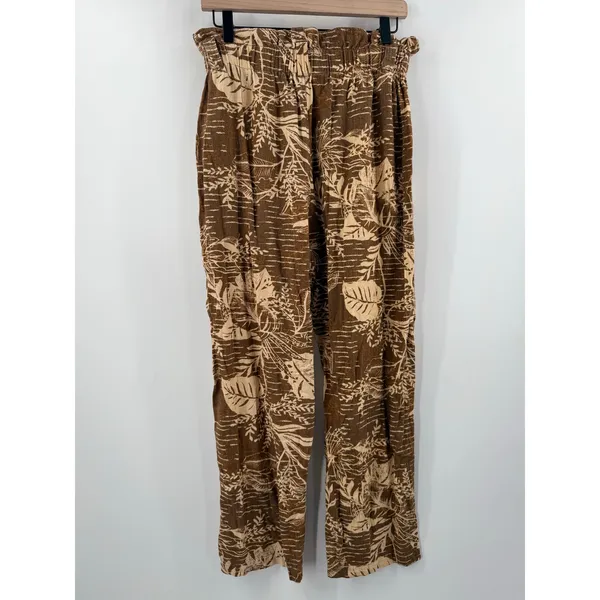Urban Outfitters Teresa Printed Paperbag Pants Size Medium Linen Blend *No Belt* - Image 4