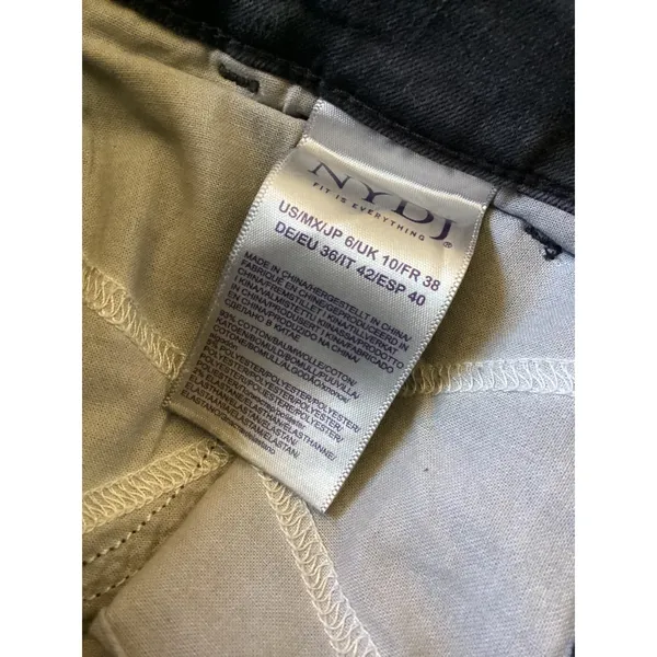 NYDJ Marilyn Straight Leg Jeans Charcoal Gray Tie Belt Trousers Size 6 - Image 7