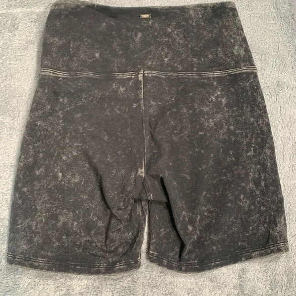 PINK Victoria's Secret Black Acid Wash Bike Shorts - Image 6