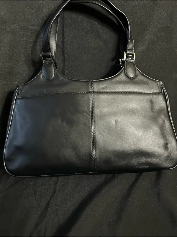 Charter Club Women’s Classic Black Leather Tote Bow Accent NWT - Image 2