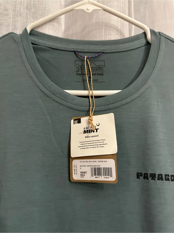 Patagonia Capilene Cool Daily Graphic Shirt Mother Rays Blue Sage Women's M NWT - Image 8