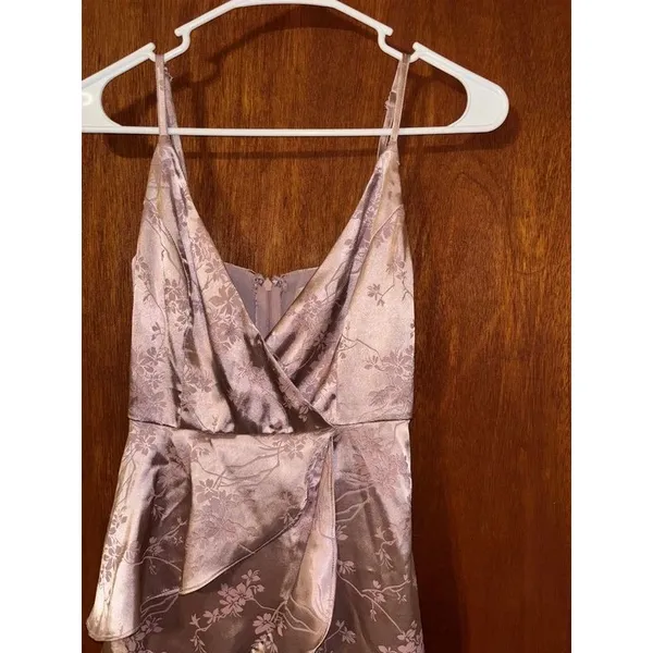 Altar’d State Floral Satin Layered Dress Womens XS - Image 3