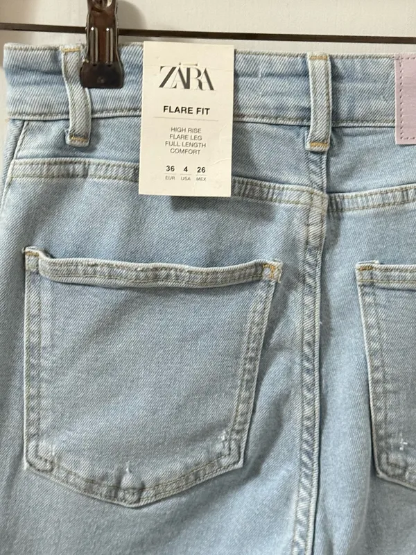 Zara Light Blue High-Rise Wide Leg Jeans NWT - Image 7
