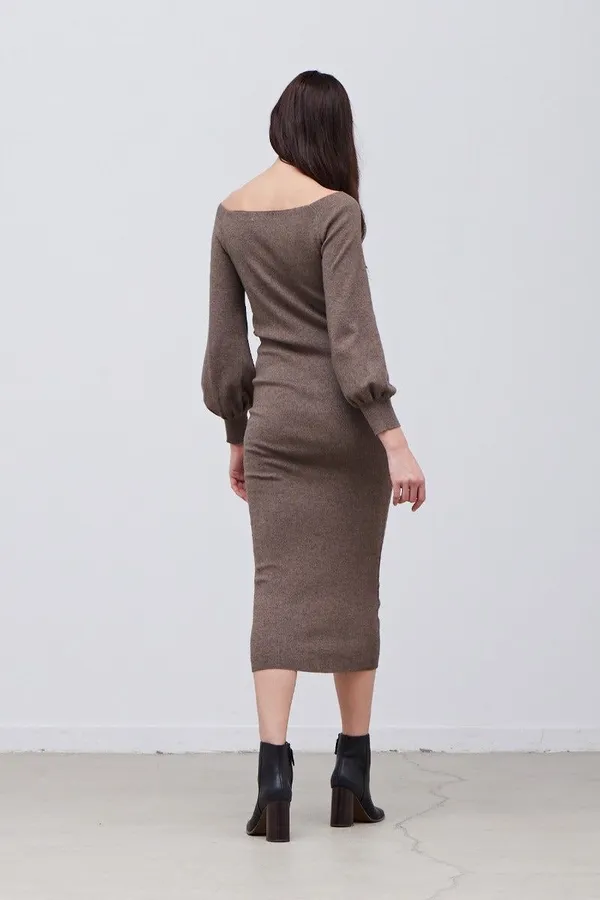 Grade & Gather Shirred Sweater Midi Dress - Image 5