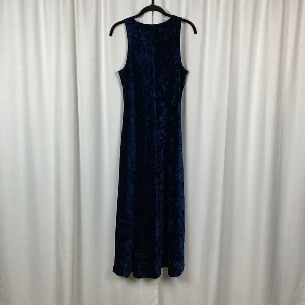 Natural Life Dark Blue Crushed Velvet Sleeveless Maxi Dress Sz.XS - Image 9
