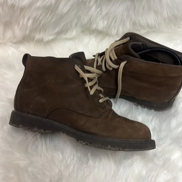 Rockport brown suede ankle Hiking Boots Sz 7.5 Fisherman Core D20‎ - Image 8
