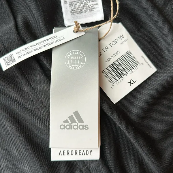 NWT Adidas Aeroready Black 1/4 Zip Long Sleeve Pullover Shirt size XL - Image 2