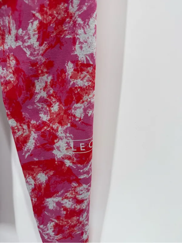 FLEO‎ pink and red leggings size small - Image 3